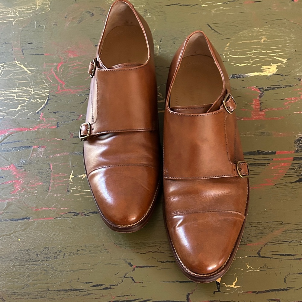 Men’s Cole Haan British Tan/Cognac Leather Buckle Oxfords Size 11.5